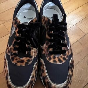 Voile Blanche Black and Leopard Print Women's Shoes